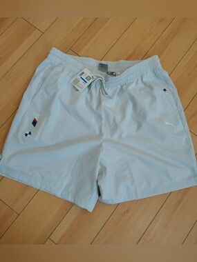 NWT-XL Mens Puma M BMW Motorsport Light Blue Men's Swim Shorts mesh lining